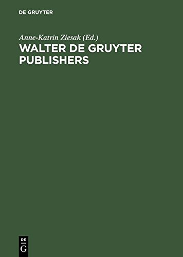 Walter de Gruyter Publishers, 1749-1999 [Hardcover]