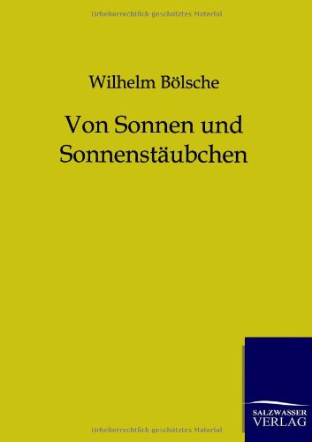 Von Sonnen Und Sonnenstdubchen (german Edition) [Paperback]