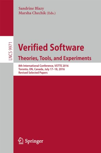 Verified Software. Theories, Tools, and Experiments: 8th International Conferenc [Paperback]