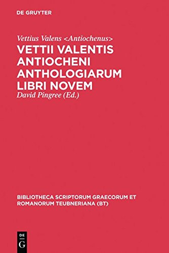 Anthologiarum Libri Novem [Hardcover]