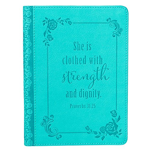 she Is Clothed With Strength And Dignity  Turquoise Flexcover Journal - Proverb [Imitation Leather]