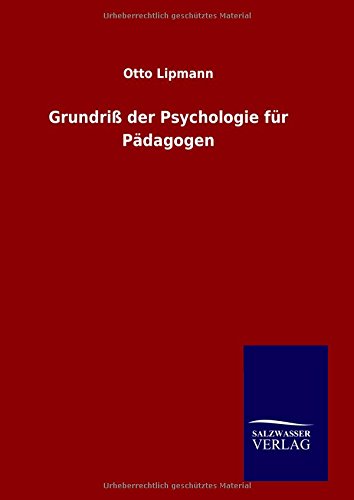 Grundri Der Psychologie Fr Pdagogen (german Edition) [Hardcover]