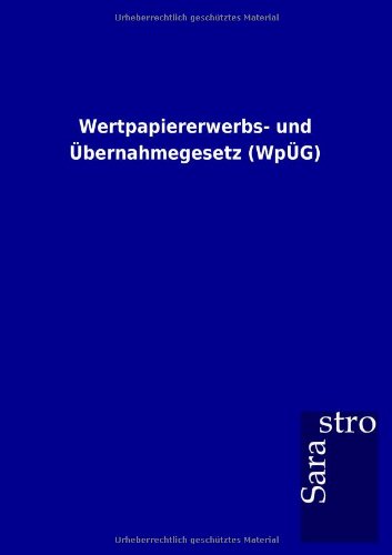 Wertpapierererbs- Und bernahmegesetz [Paperback]