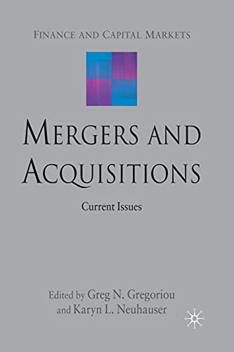 Mergers and Acquisitions: Current Issues [Paperback]