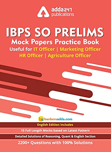 Ibps So Prelims Mock Paper Practice Book For It Officer/ Agriculture Officer/ Ma