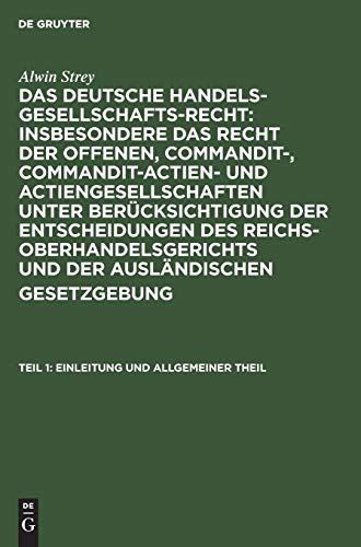 Einleitung und Allgemeiner Theil  Abt. 1 [Hardcover]