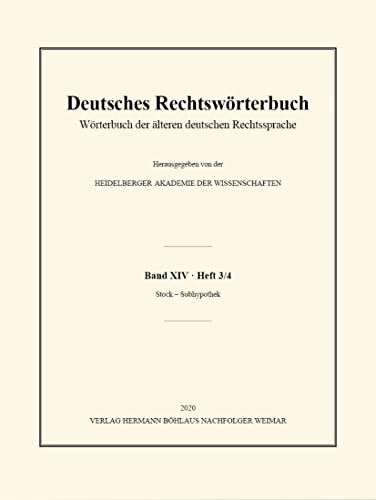 Deutsches Rechtswrterbuch: Wrterbuch der lteren deutschen Rechtssprache. Band [Paperback]