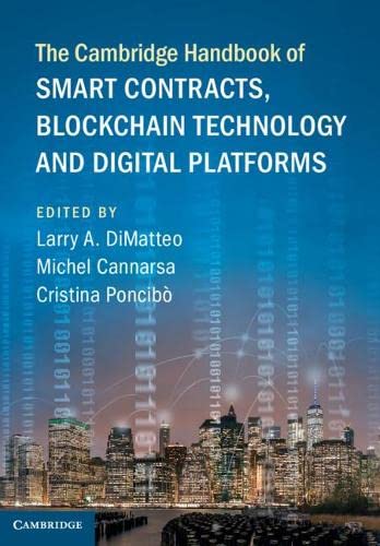 The Cambridge Handbook of Smart Contracts, Blockchain Technology and Digital Pla [Hardcover]