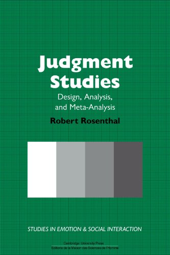 Judgment Studies Design, Analysis, and Meta-Analysis [Paperback]