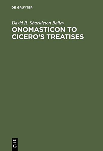 Onomasticon to Cicero's Treatises [Hardcover]