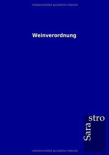 Weinverordnung [Paperback]