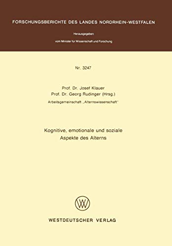 Kognitive, emotionale und soziale Aspekte des Alterns [Paperback]