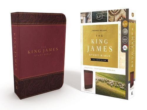 KJV, The King James Study Bible, Leathersoft, Burgundy, Full-Color Edition [Leather / fine bindi]