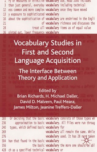 Vocabulary Studies in First and Second Language Acquisition: The Interface Betwe [Hardcover]