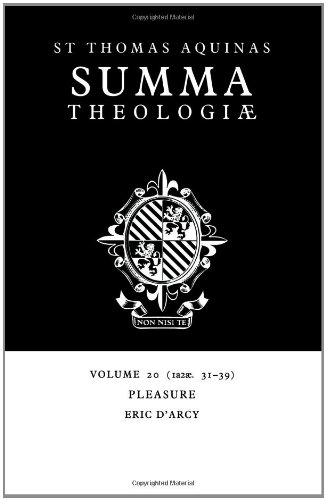 Summa Theologiae Volume 20, Pleasure 1a2ae. 31-39 [Paperback]