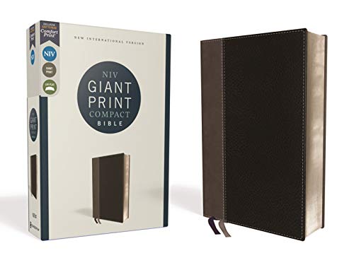 NIV, Giant Print Compact Bible, Leathersoft, Black, Red Letter, Comfort Print [Leather / fine bindi]