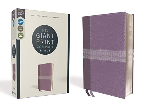 NIV, Giant Print Compact Bible, Leathersoft, Purple, Red Letter, Comfort Print [Leather / fine bindi]