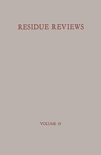 Residue Reviews/Rckstandsberichte [Paperback]