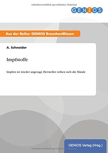 Impfstoffe (german Edition) [Paperback]