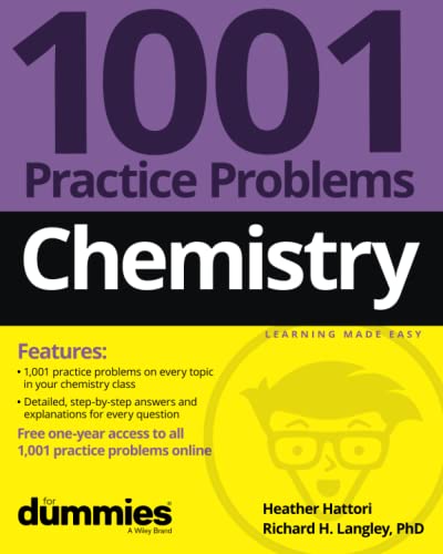 Chemistry: 1001 Practice Problems For Dummies (+ Free Online Practice) [Paperback]