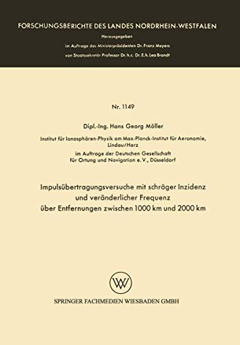 Impulsbertragungsversuche mit schrger Inzidenz und vernderlicher Frequenz be [Paperback]