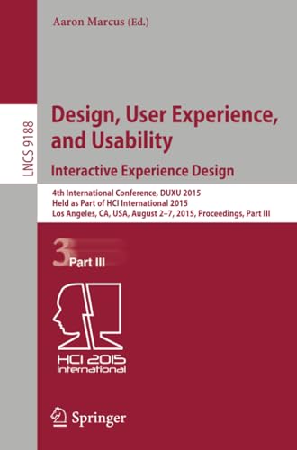 Design, User Experience, and Usability Interactive Experience Design 4th Inter [Paperback]