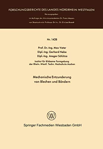 Mechanische Entzunderung von Blechen und Bndern [Paperback]