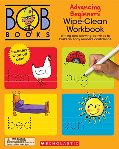 Bob Books - Wipe-Clean Workbook: Advancing Beginners | Phonics, Ages 4 and up, K [Paperback]