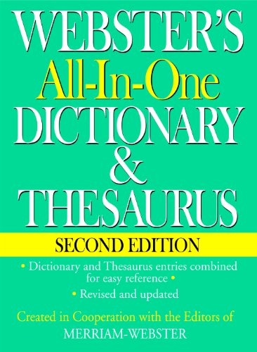 Webster's All-In-One Dictionary & Thesaurus, Second Edition [Hardcover]