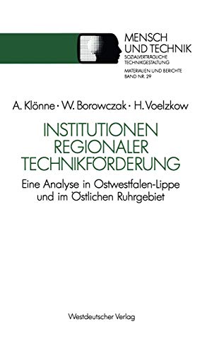 Institutionen regionaler Technikfrderung: Eine Analyse in Ostwestfalen-Lippe un [Paperback]