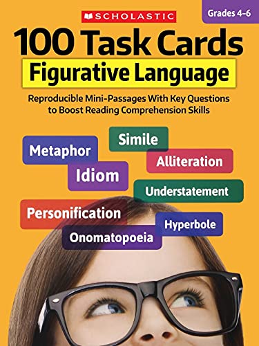 100 Task Cards: Figurative Language: Reproducible Mini-Passages With Key Questio [Paperback]