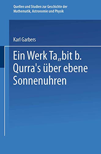 Ein Werk nbit B. Qurras ber Ebene Sonnenuhren [Paperback]