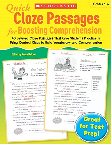 Quick Cloze Passages for Boosting Comprehensi