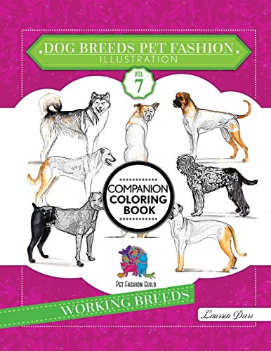 Dog Breeds Pet Fashion Illustration Encyclopedia Coloring Companion Book  Volum [Paperback]