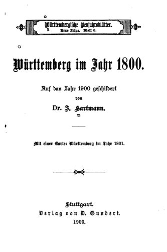 Wrttemberg Im Jahr 1800 (german Edition) [Paperback]