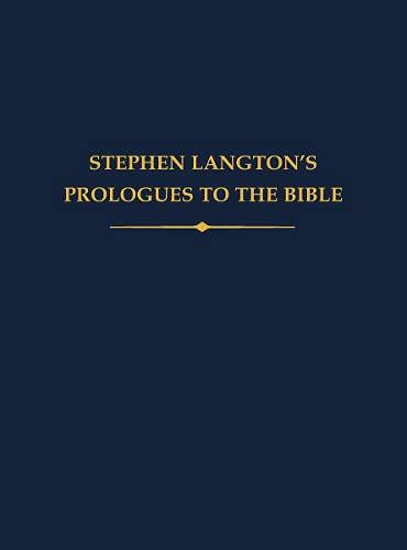 Stephen Langton's Prologues to the Bible [Hardcover]