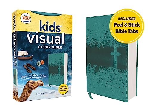 NIV, Kids' Visual Study Bible, Leathersoft, Teal, Full Color Interior, Peel/Stic [Leather / fine bindi]