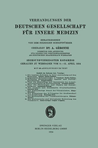 Sechsundvierzigster Kongress: Gehalten zu Wiesbaden vom 9.12. April 1934 [Paperback]