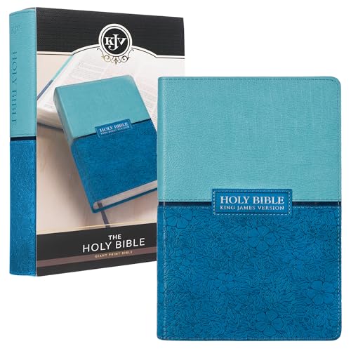 Holy Bible: Kjv Giant Print Edition: Two-Tone Teal Blue (king James Bible) [Imitation Leather]