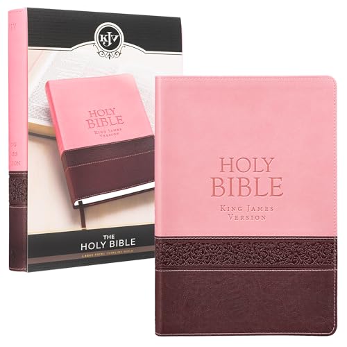 Holy Bible: Kjv Large Print Edition: Two-Tone Pink / Brown (king James Bible) [Imitation Leather]