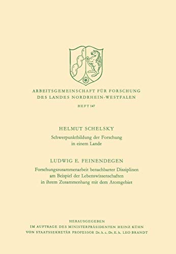 Scherpunktbildung der Forschung in einem Lande. Forschungszusammenarbeit benach [Paperback]