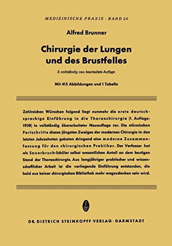 Chirurgie der Lungen und des Brustfelles [Paperback]