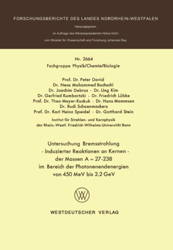 Untersuchung Bremsstrahlung  Induzierter Reaktionen an Kernen der Massen A = 27 [Paperback]