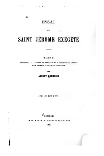 Essai Sur Saint Jrome Exgte (french Edition) [Paperback]