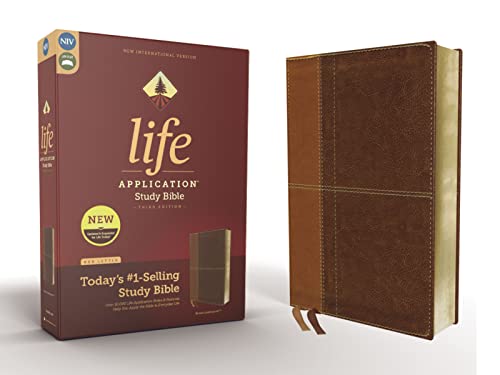 NIV, Life Application Study Bible, Third Edition, Leathersoft, Brown, Red Letter [Leather / fine bindi]