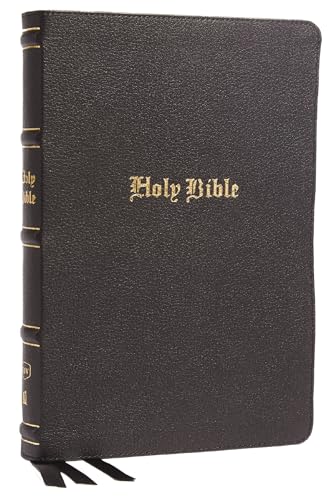 KJV Holy Bible: Large Print Thinline, Black Genuine Leather, Red Letter, Comfort [Leather / fine bindi]