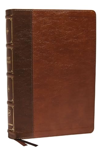 KJV Holy Bible: Large Print Verse-by-Verse with Cross References, Brown Leathers [Leather / fine bindi]