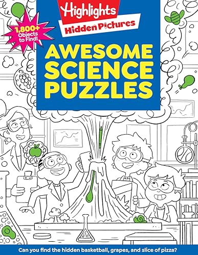 Awesome Science Puzzles: Find and Seek 100+ Science Hidden Picture Puzzles for K [Paperback]