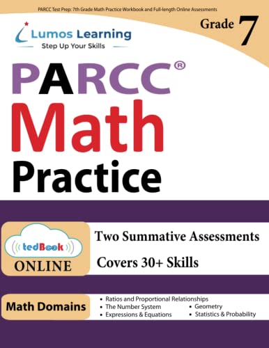 PARCC Test Prep 7th Grade Math Practice Workbook and Full-length Online Assessm [Paperback]