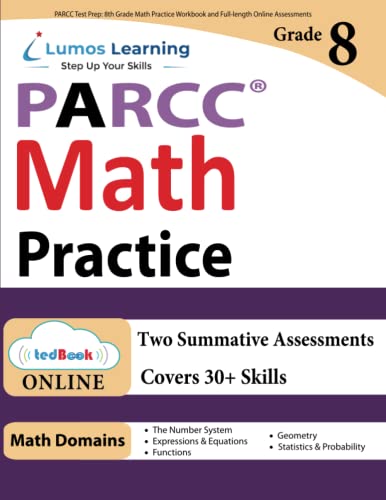 PARCC Test Prep 8th Grade Math Practice Workbook and Full-length Online Assessm [Paperback]